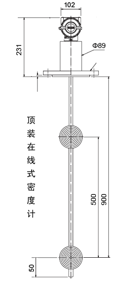 智能在線密度計(jì)外形安裝尺寸圖 智能在線密度計(jì)外形安裝尺寸圖