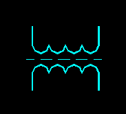 繞組間有屏蔽的雙繞組單相變壓器電氣符號 繞組間有屏蔽的雙繞組單相變壓器電氣符號