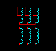 星形連接的變壓器電氣符號 星形連接的變壓器電氣符號