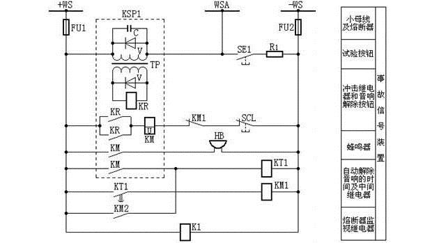 用ZC-23型沖擊繼電器構成的事故信號裝置的回路圖 用ZC-23型沖擊繼電器構成的事故信號裝置的回路圖