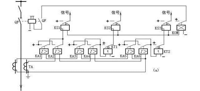 三段式電流保護接線原理圖 三段式電流保護接線原理圖