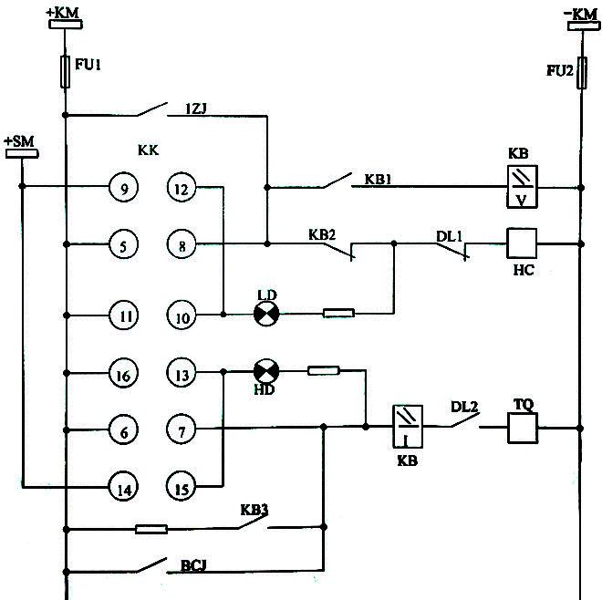 防跳裝置的電氣控制原理圖 防跳裝置的電氣控制原理圖