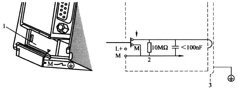 西門子CPU 31×的接地參考接地示意圖(默認狀態) 西門子CPU 31×的接地參考接地示意圖(默認狀態)