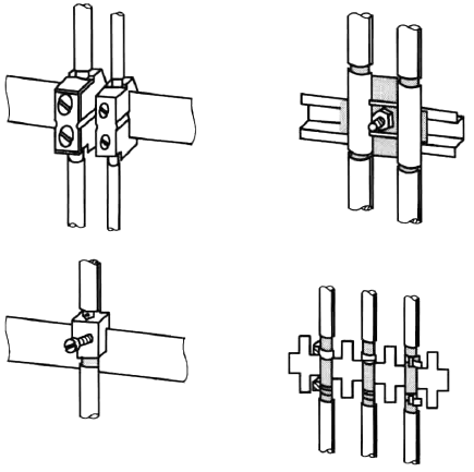 電纜夾安裝屏蔽電纜示意圖 電纜夾安裝屏蔽電纜示意圖