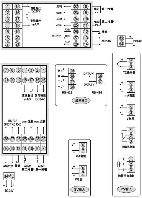 SWP-ND825閥位控制調節器接線圖 SWP-ND825閥位控制調節器接線圖