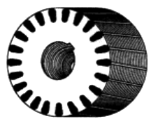 由硅鋼片疊成的轉子鐵芯 由硅鋼片疊成的轉子鐵芯