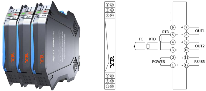 導軌安裝溫度變送器接線圖 導軌安裝溫度變送器接線圖