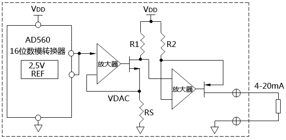 增加一級電流轉(zhuǎn)換電路,將電流源輸出改為低端輸出 增加一級電流轉(zhuǎn)換電路,將電流源輸出改為低端輸出