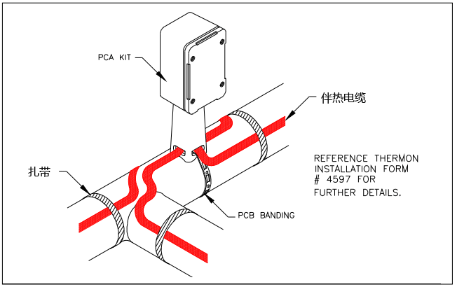 雙根伴熱帶電源盒的電伴熱安裝圖 雙根伴熱帶電源盒的電伴熱安裝圖