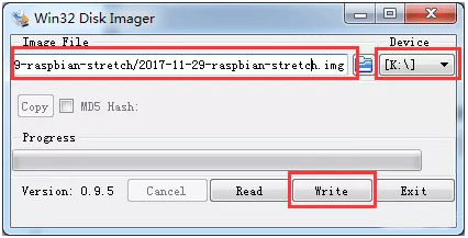 選擇系統鏡像和需要寫入的設備 選擇系統鏡像和需要寫入的設備