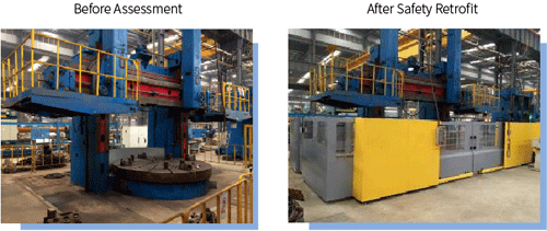 使用安全繼電器的設(shè)備完全改造前后對比圖