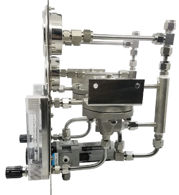 吹氣式液位計吹掃裝置(雙路)側面 吹氣式液位計吹掃裝置(雙路)側面