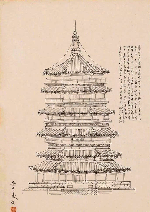 梁思成建筑手稿 梁思成建筑手稿