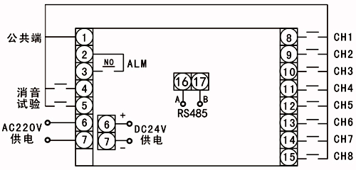 八路閃光報警儀接線圖 八路閃光報警儀接線圖