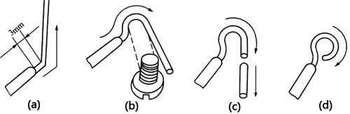 單股芯線壓接圈彎法 單股芯線壓接圈彎法