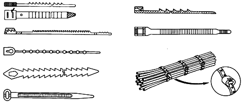 線束線扎搭扣的形狀及捆扎法 線束線扎搭扣的形狀及捆扎法