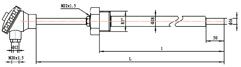 煙道風(fēng)道熱電偶結(jié)構(gòu)示意圖 煙道風(fēng)道熱電偶結(jié)構(gòu)示意圖
