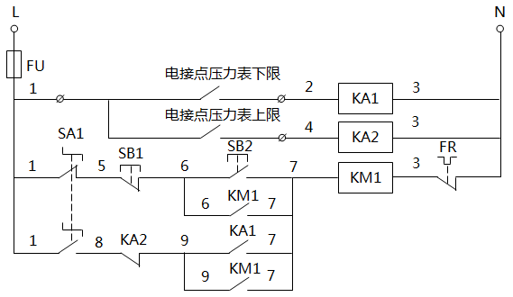 水泵電機控制回路 水泵電機控制回路