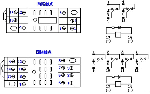 中間繼電器接線圖 中間繼電器接線圖