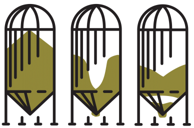 容器中可能出現物料分布不均 容器中可能出現物料分布不均