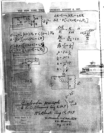 Black負(fù)反饋放大器的靈感來自于上班途中的靈光一現(xiàn),只能將其記錄在手頭的紐約時(shí)報(bào)上 Black負(fù)反饋放大器的靈感來自于上班途中的靈光一現(xiàn),只能將其記錄在手頭的紐約時(shí)報(bào)上