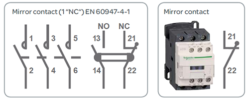 常規(guī)接觸器上的鏡像觸點 常規(guī)接觸器上的鏡像觸點