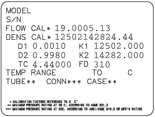 新式彎管質(zhì)量流量計(jì)銘牌 新式彎管質(zhì)量流量計(jì)銘牌