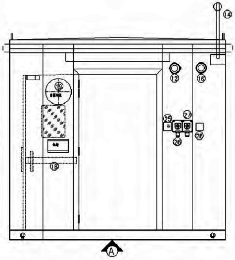 防爆控制小屋內部正面平視圖 防爆控制小屋內部正面平視圖