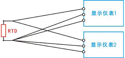 1支熱電阻不能同時連接2臺顯示儀表 1支熱電阻不能同時連接2臺顯示儀表