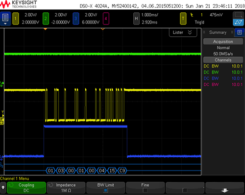 示波器捕捉和顯示Modbus波形 示波器捕捉和顯示Modbus波形